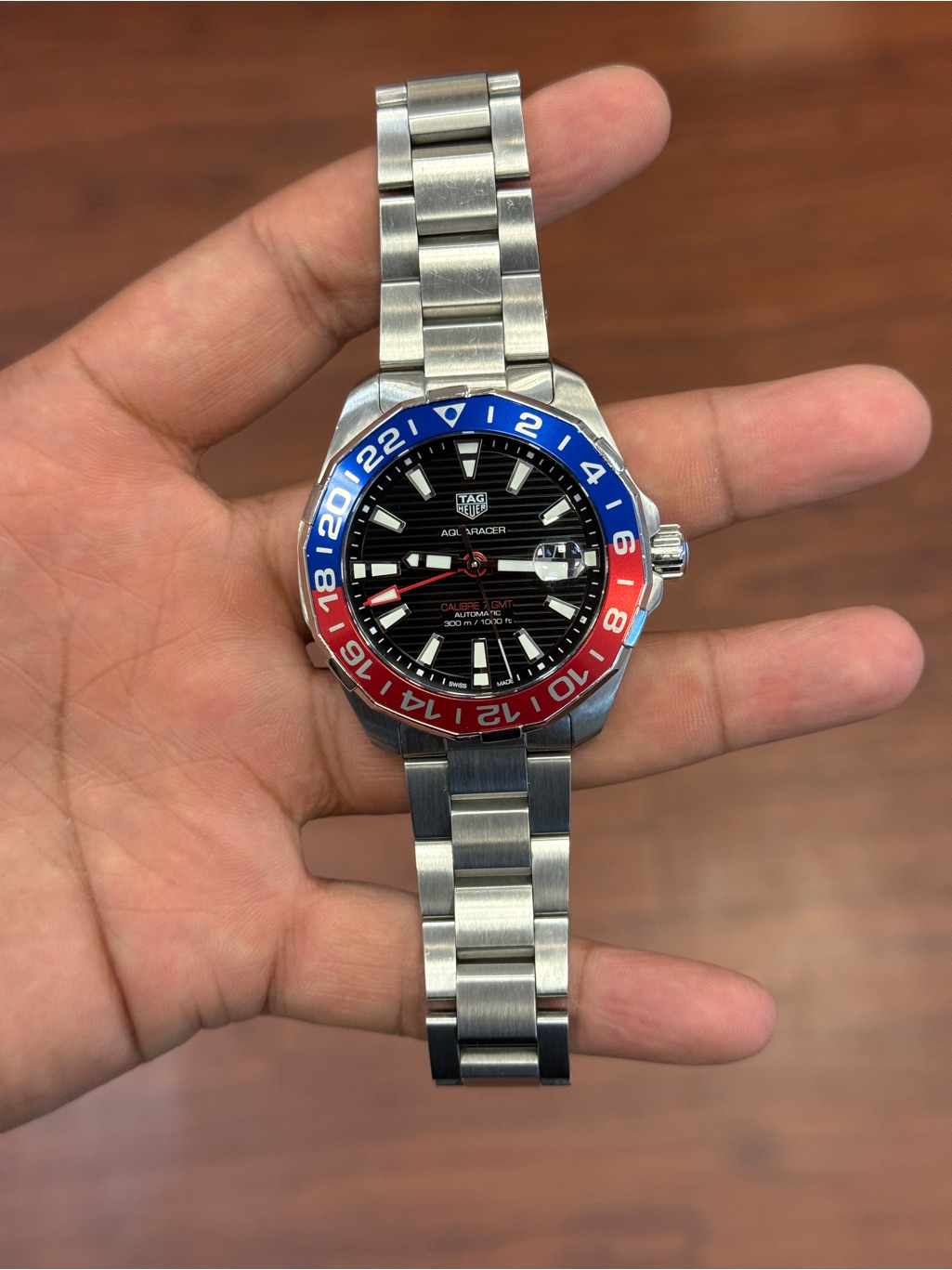 Tag Heuer Aquaracer Gmt Automatic Pepsi Bezel Way201f Mens Watch